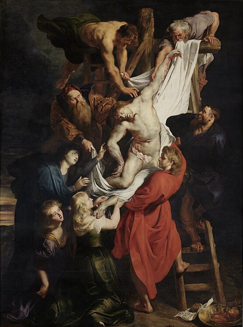 Рубенс, «Снятие с креста», центральная часть триптиха, 1612–1614, собор Антверпенской Богоматери
