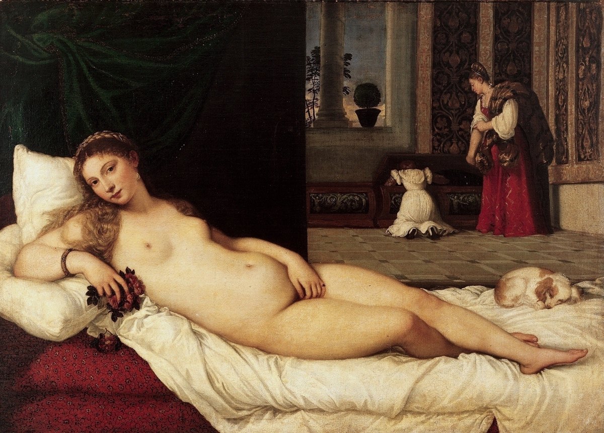 Тициан, «Венера Урбинская», 1538, галерея Уффици, Флоренция